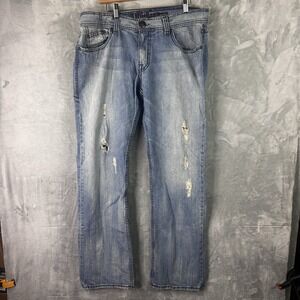Y2K Vintage Affliction Distressed Denim Killers Jeans 36x34 Cross Pockets